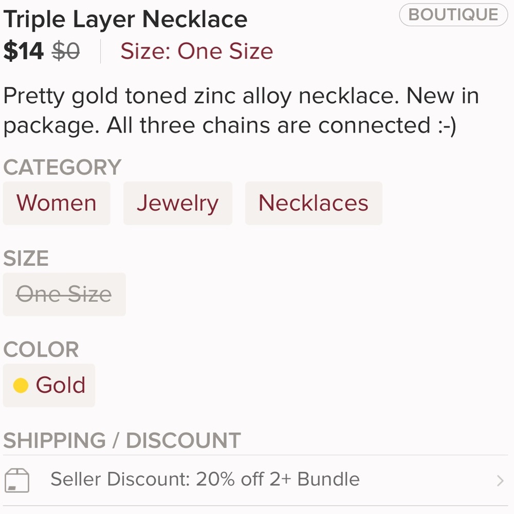 (B3) Triple Layer Necklace - Picture 5 of 5